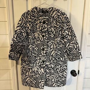Jones Wear Black and White Rose cotton jacket